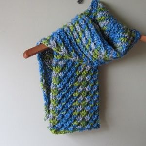 NWOT Hand knit and dyed wool, silk & alpaca scarf